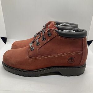 Timberland Waterproof Hiking Red Black Womens 8M Boots 20305 5340